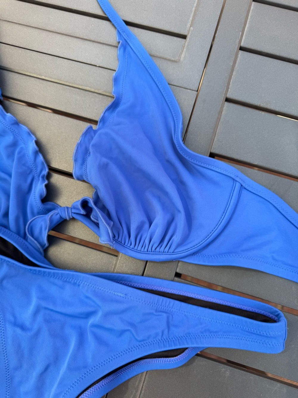 Blue Women's Bikini Set - Classic Triangle Top and Brief